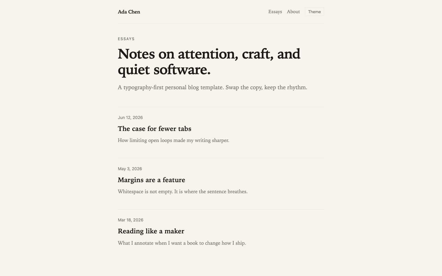 Writer template preview